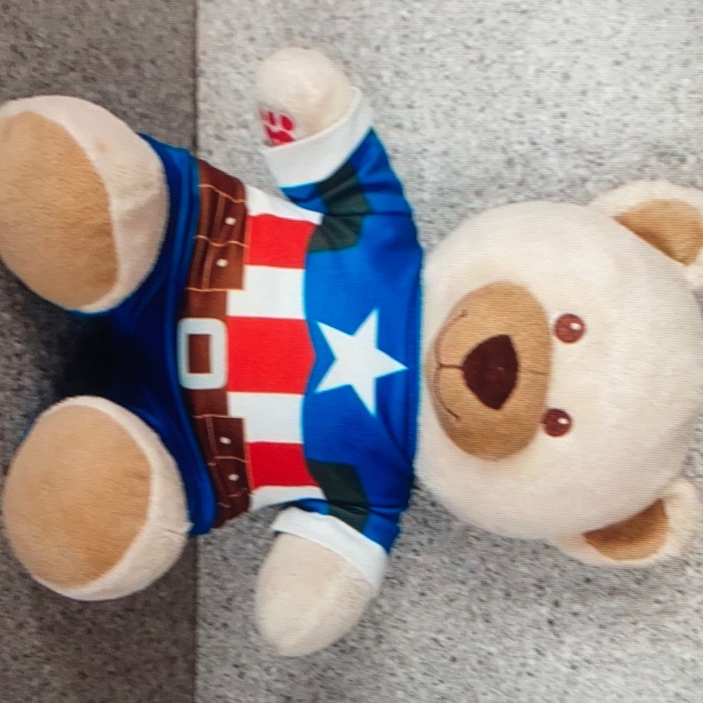 Build A bear Captain America marvel stuffed teddy bear plush toy